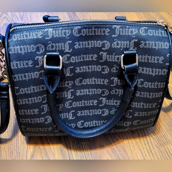 Juicy Couture Bag Black And Gold Tone Purse Bnwt Fame Satchel Z5 - Picture 5 of 7